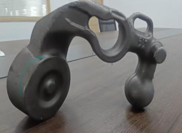 Irregular forged part inspected by CNK-6000 fluorescent magnetic particle inspection machine.