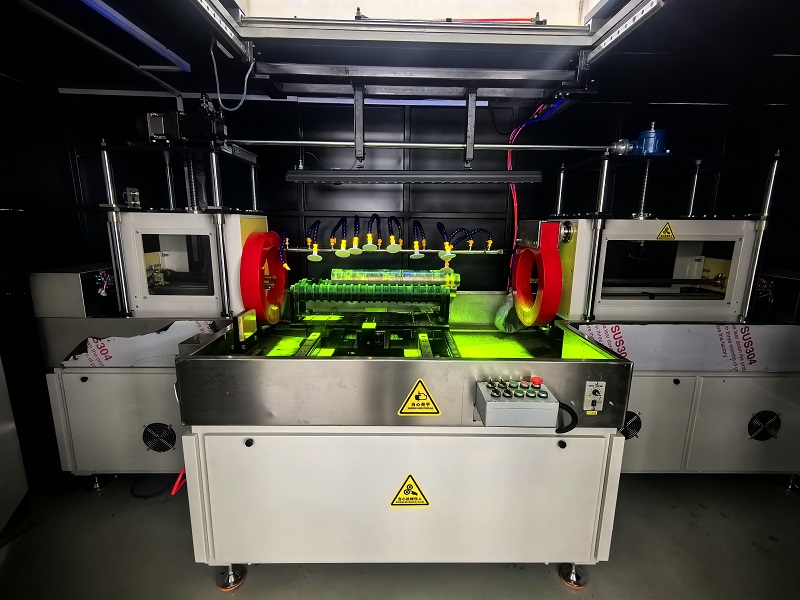 Automatic fluorescent magnetic particle inspection production line for valve stems and rods