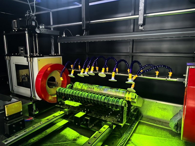 Coil magnetization system for valve stem magnetic particle inspection machine